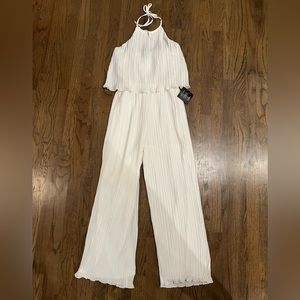 White halter jumpsuit